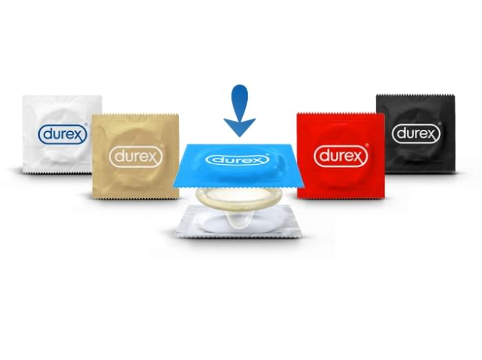 Durex óvszer logó a fólián