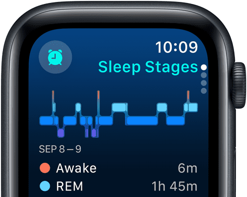 Alváskövetés az Apple&nbsp;Watch&nbsp;SE készülékkel