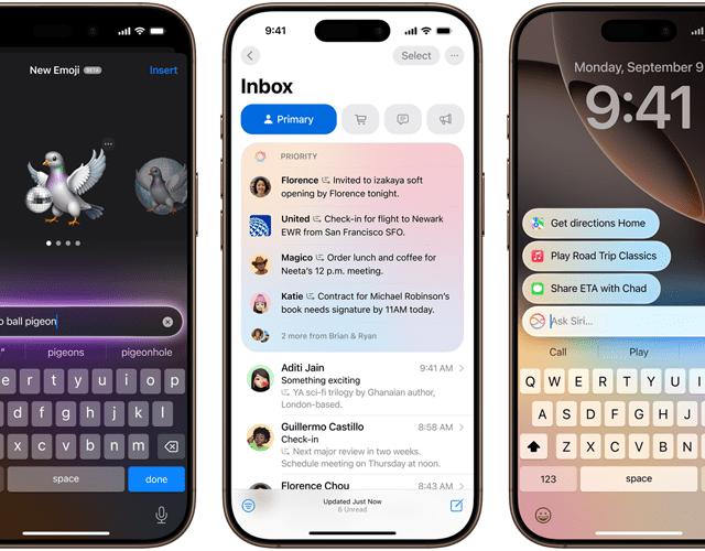 Apple Intelligence funkciók, köztük Genmoji, Összegzés és szövegbevitel a Siri számára az iPhone 16 Pro-n