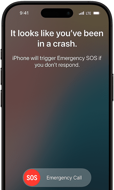 Képernyő a felhasználó GPS-alapú helyzetével és műholdas üzenetküldéssel az iPhone 16 Pro-n