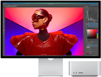Film szerkesztése egy Mac Studión és egy Studio Display-en