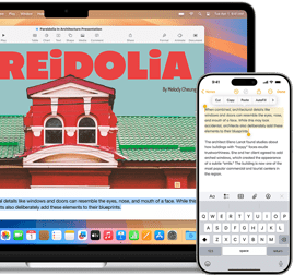 Az iPhone-tükrözés alkalmazás, a MacBook Air képernyőjén az iPhone képernyője jelenik meg.