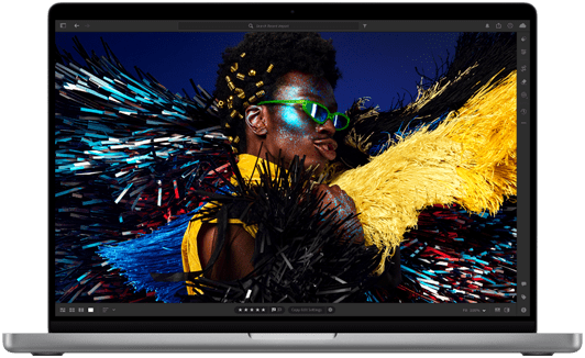 A színes kép a Liquid Retina XDR kijelző nagy felbontását, fényerejét és kontrasztját mutatja be