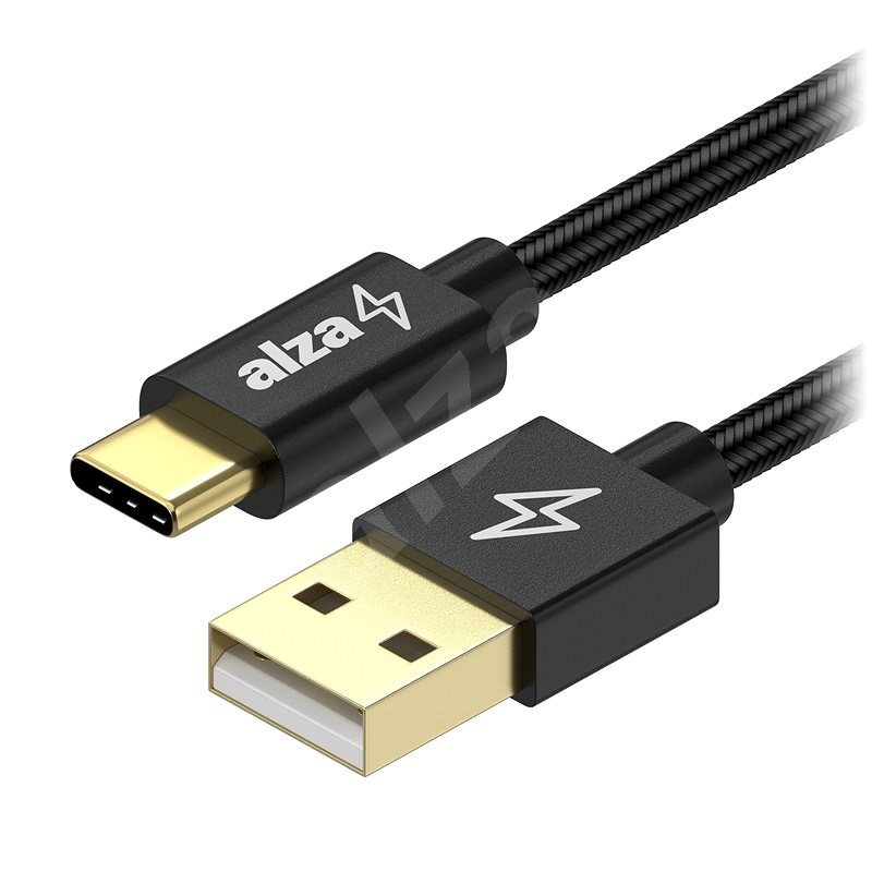 AlzaPower AluCore Charge 2.0 USB-C 2m Black - Adatkábel