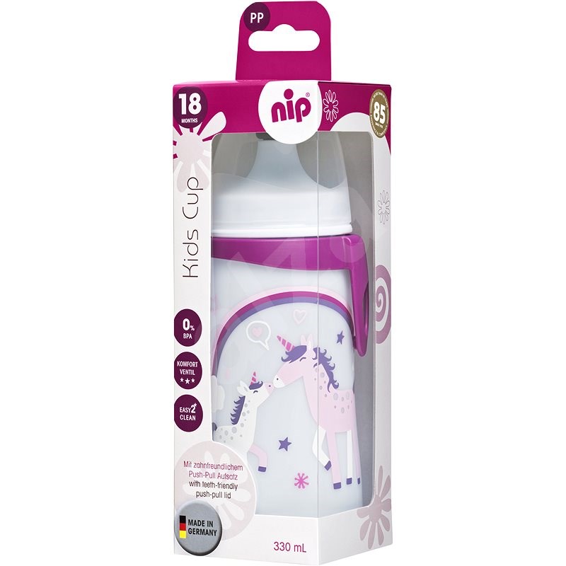 Nip Kids cup csőrös 330 ml lány - Gyerek kulacs