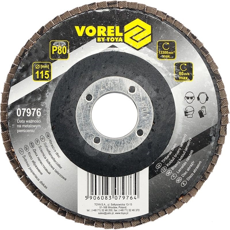 Vorel Lamellar köszörűkorong 115 mm P80 - Csiszolókorong