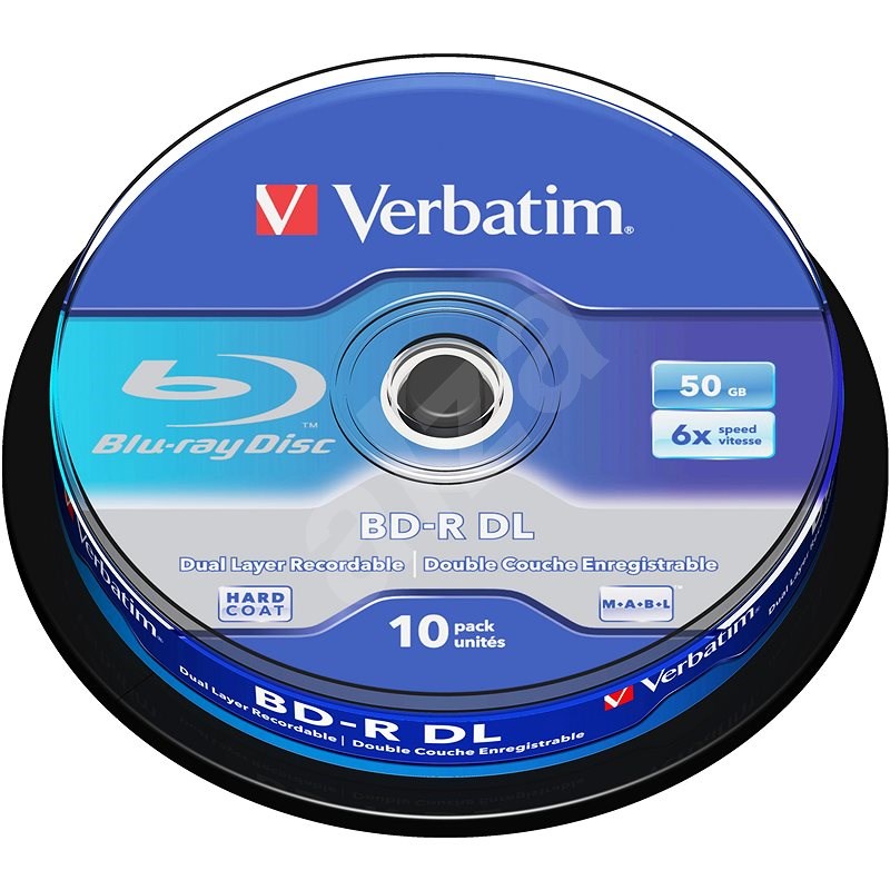 Verbatim BD-R 50GB Dual Layer 6x - 10db-os cakebox - Média
