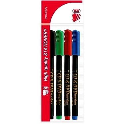 ICO tartós CD/DVD marker - 4 szín - Marker
