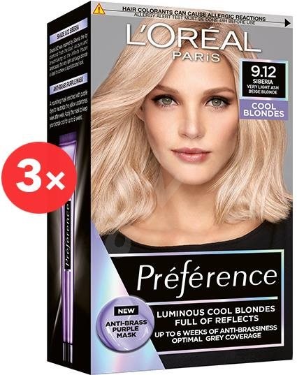 LorÉal Paris Préférence 9 12 Siberia Extra Világos Jégszőke 3 ×