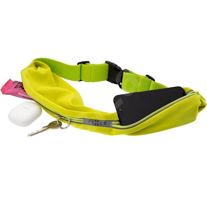 FIXED Sportbelt Duo lime telefontok két zsebbel - Mobiltelefon tok