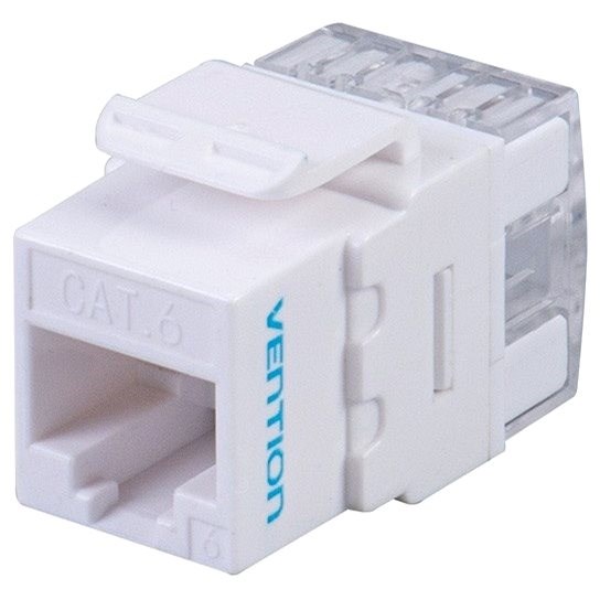 Vention Cat.6 UTP 180 Degree Keystone Jack White - Keystone