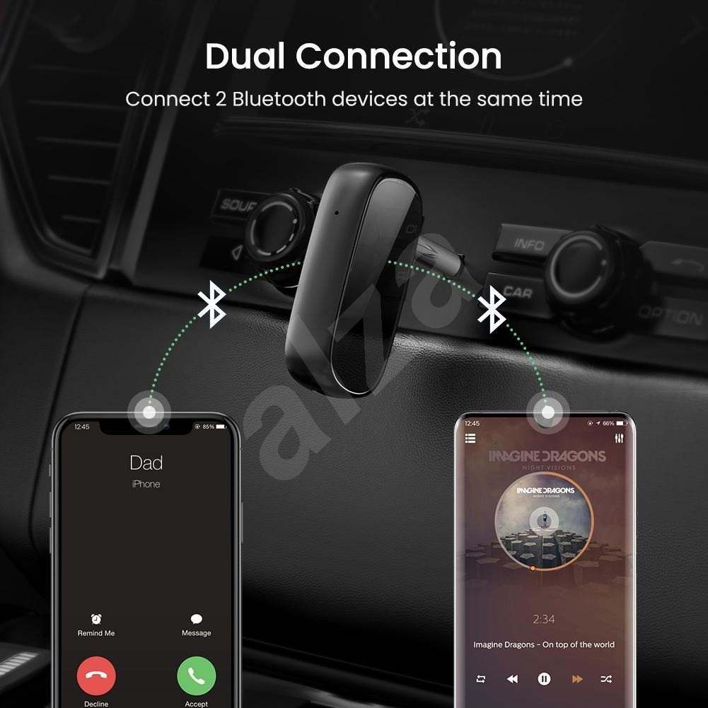Ugreen Car & Home Bluetooth 5.0 Receiver aptX Audio Adapter Handsfree