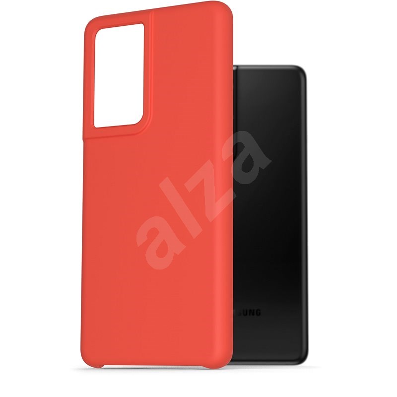 AlzaGuard Premium Liquid Silicone Case Samsung Galaxy S21 Ultra 5G piros tok - Telefon tok