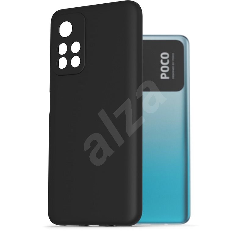 AlzaGuard Premium Liquid Silicone Case a POCO M4 Pro 5G készülékhez - fekete - Telefon tok