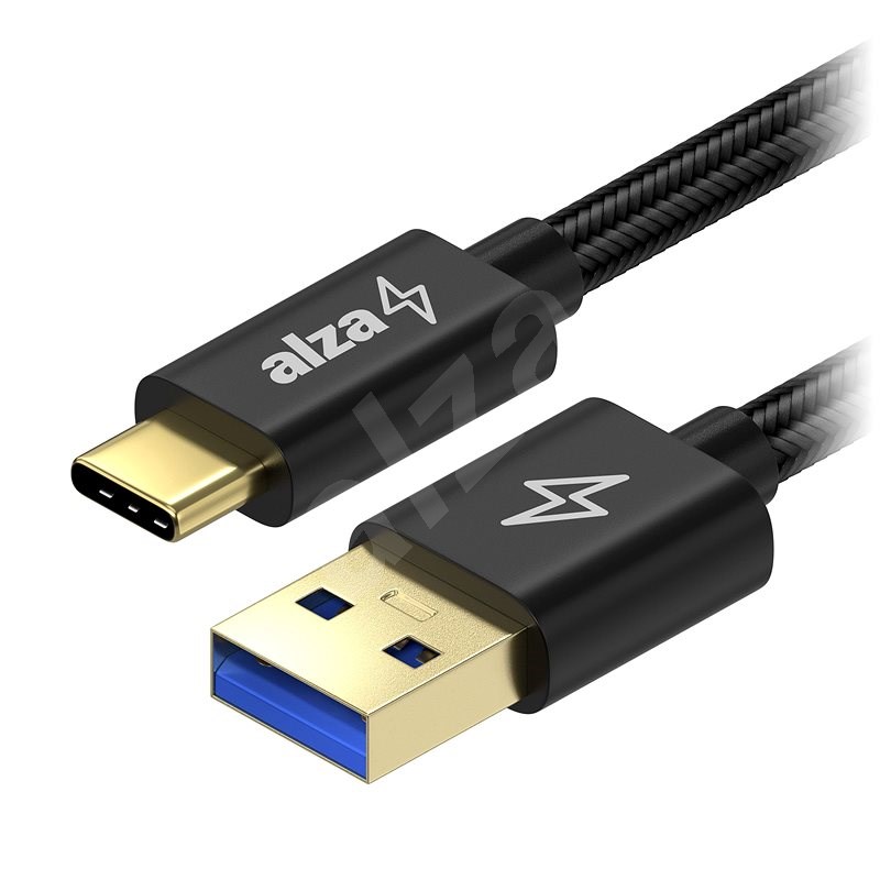 AlzaPower AluCore USB-C 3.2 Gen 1, 1m Black - Adatkábel