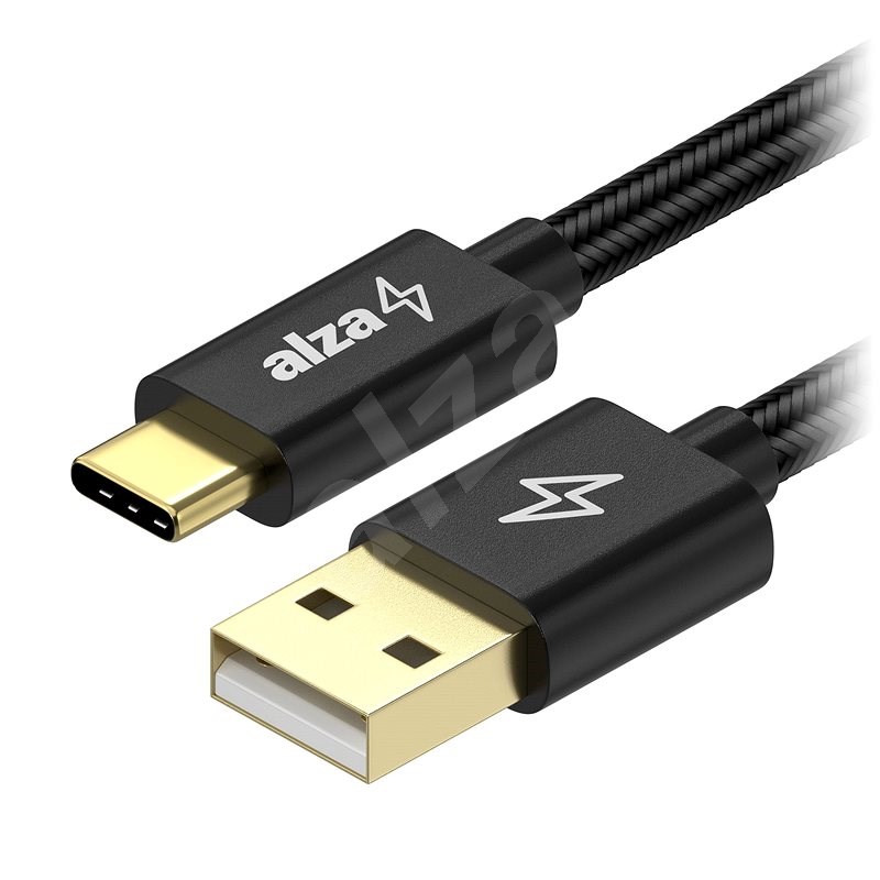 AlzaPower AluCore Charge 2.0 USB-C 3m Black - Adatkábel