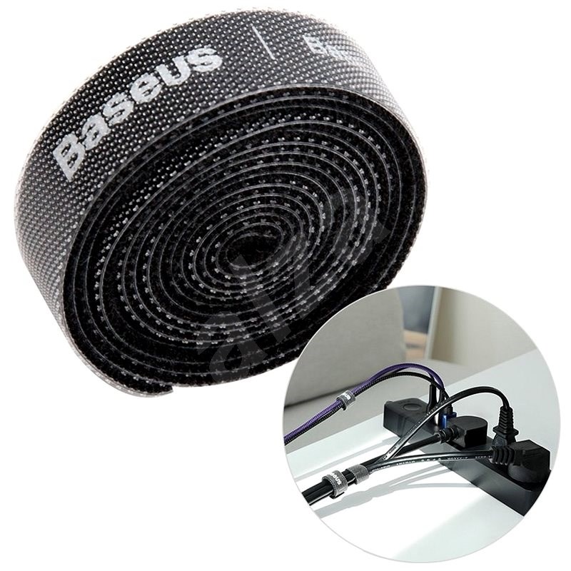Baseus Rainbow Circle Velcro Straps 1m Black - Kábelrendező