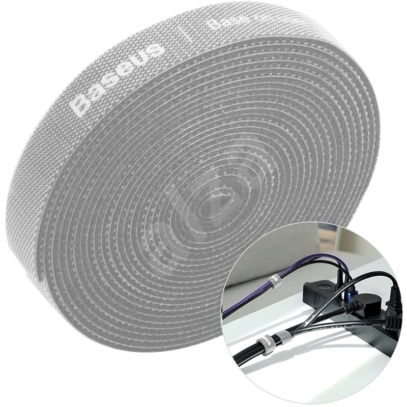Baseus Rainbow Circle Velcro Straps 1m Gray - Kábelrendező