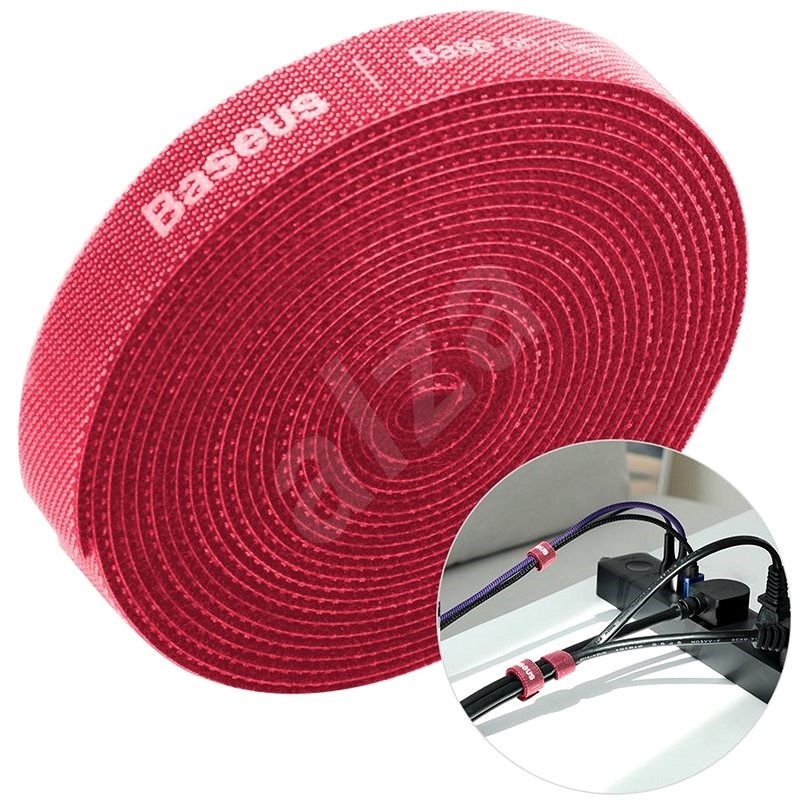Baseus Rainbow Circle Velcro Straps 3m Red - Kábelrendező