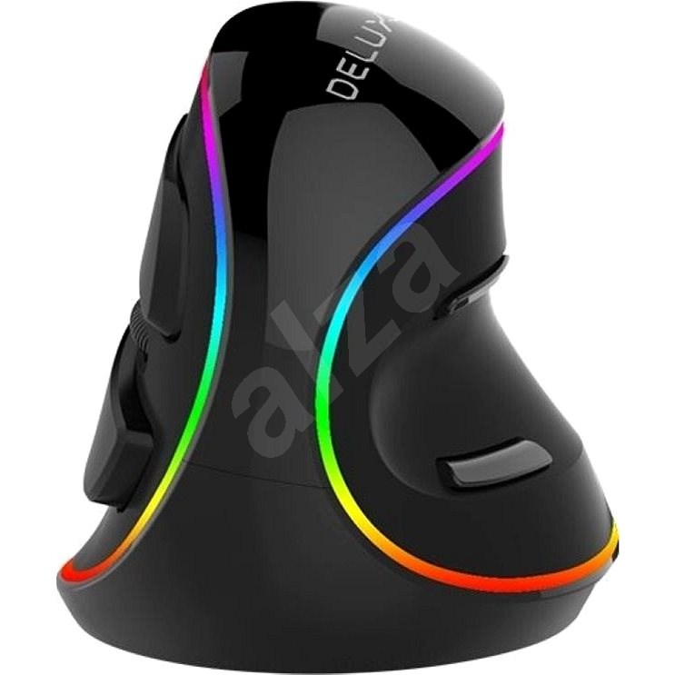 DELUX M618PR Rechargeable RGB Vertical mouse, fekete - Egér