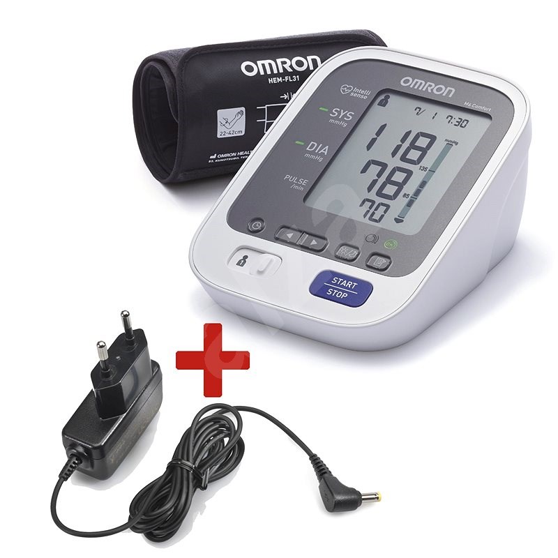 OMRON M6 Comfort Intelli mandzsettával + adapter - Vérnyomásmérő