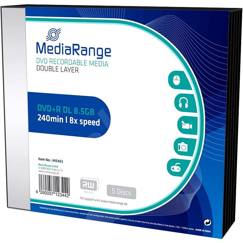 MediaRange DVD+R Double Layer - 5db - SLIM dobozos kiszerelés - Média