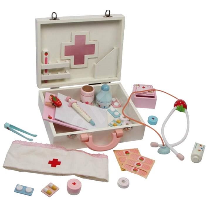 Gyermekek fából készült orvosi táska - Isabel - Tematikus játékszett