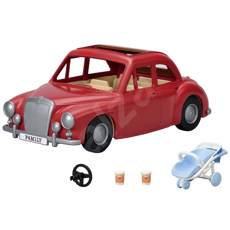 Sylvanian families Piros családi autó babakocsival és gyereküléssel - Figura