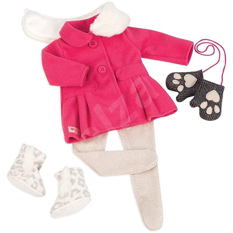 Our Generation Havas szépség – rózsaszín kabát műszőrme gallérral - Kiegészítő babákhoz