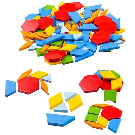 Bigjigs Toys fából készült színes mozaik - Fajáték