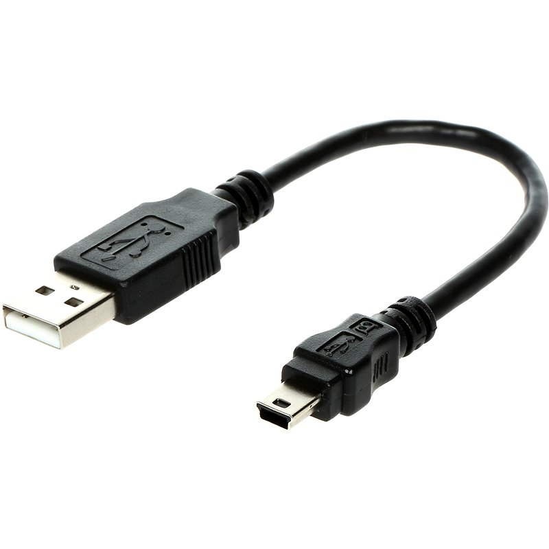 OEM USB A-mini 5-tűs fekete, 0,15 m - Adatkábel