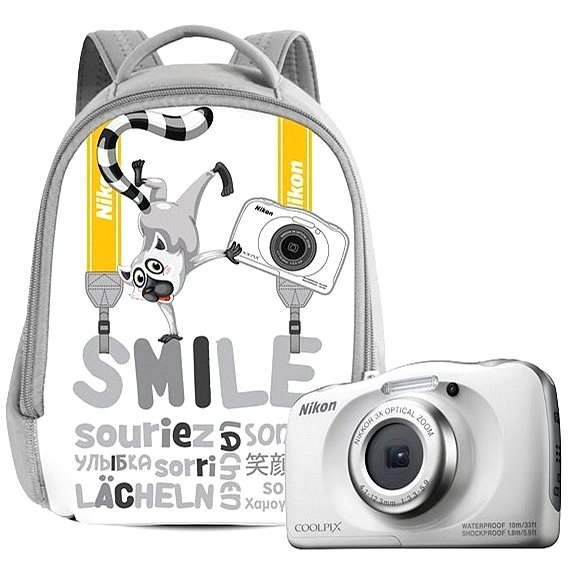 Nikon COOLPIX W100 fehér hátizsák szett - Gyerek fényképezőgép