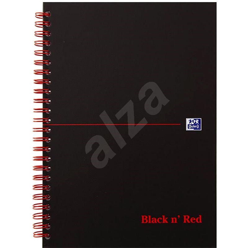 Oxford Black n' Red jegyzetfüzet A5, 70 lap, négyzetrácsos - Jegyzettömb