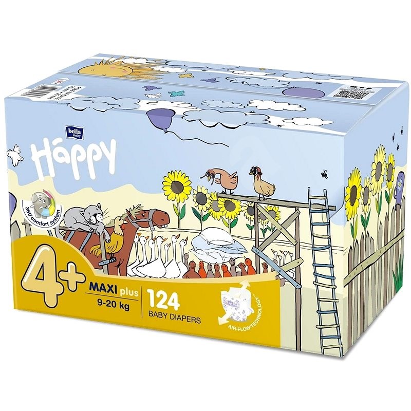 BELLA Baby Happy Maxi Plus Box 4+ méret (124 db) - Eldobható pelenka