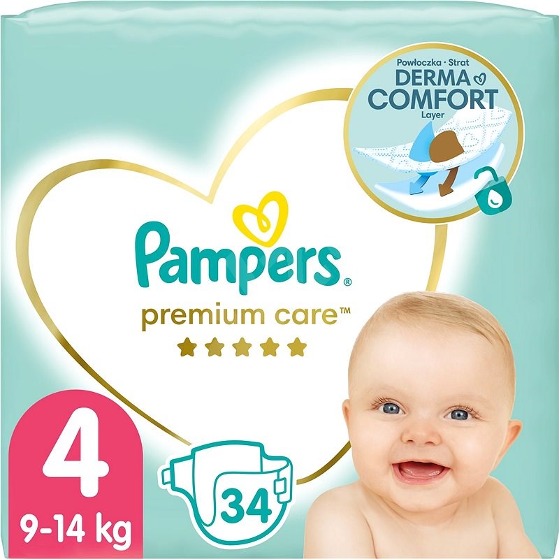 PAMPERS Premium Care, 4-es méret (34 db) - Eldobható pelenka