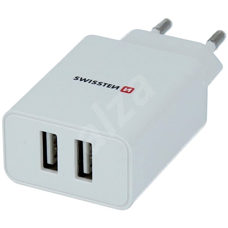 Swissten hálózati adapter SMART IC 2.1A + USB-C kábel 1,2 m fehér - Hálózati adapter