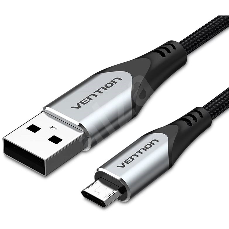 Vention Reversible USB 2.0 to Micro USB Cable 2M Gray Aluminum Alloy Type - Adatkábel