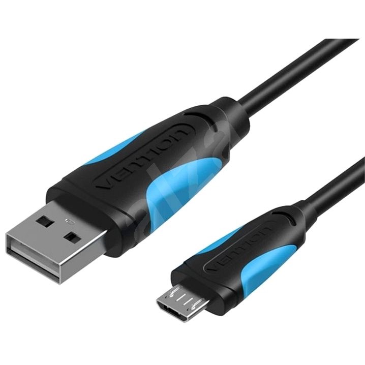 Vention USB2.0 -> microUSB Cable 1,5 m Black - Adatkábel