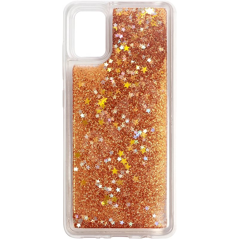 iWill Glitter Liquid Star Samsung Galaxy A51 Rose Gold tok - Telefon tok