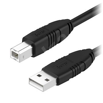 AlzaPower LinkCore USB A-B 2 m fekete - Adatkábel