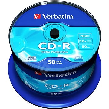 Verbatim CD-R 52x, DataLife Protection, 50 db, hengeres dobozban - Média