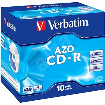 Verbatim CD-R AZO Crystal DataLifePlus 52x, 10 db egy dobozban - Média