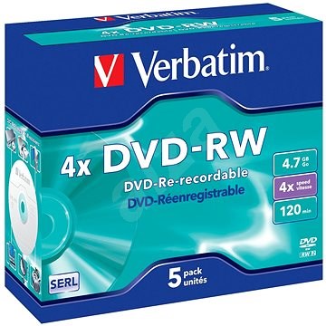 Verbatim DVD-RW 4x, 5 db - tokokban - Média