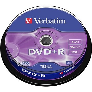 DVD+R Verbatim 4,7 GB 16x speed, 10 db cakebox csomag - Média