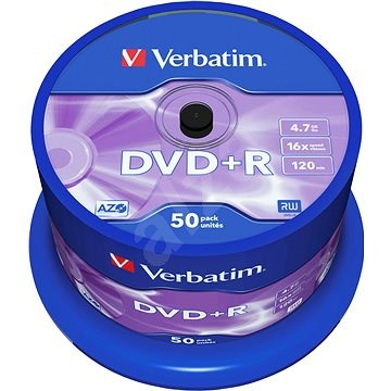 Verbatim DVD + R 16x, 50ks cakebox - Média