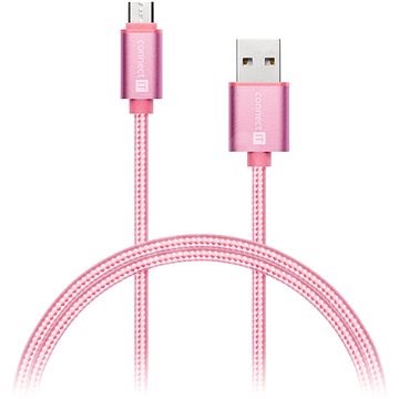 CONNECT IT Wirez Premium micro USB, 1 m, pink - Adatkábel