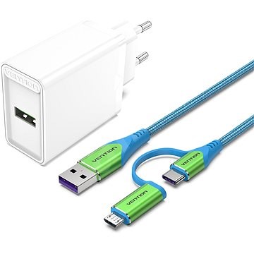 Vention & Alza Charging Kit (18W + 2in1 USB-C/micro USB Cable 1m) Collaboration Type - Hálózati adapter