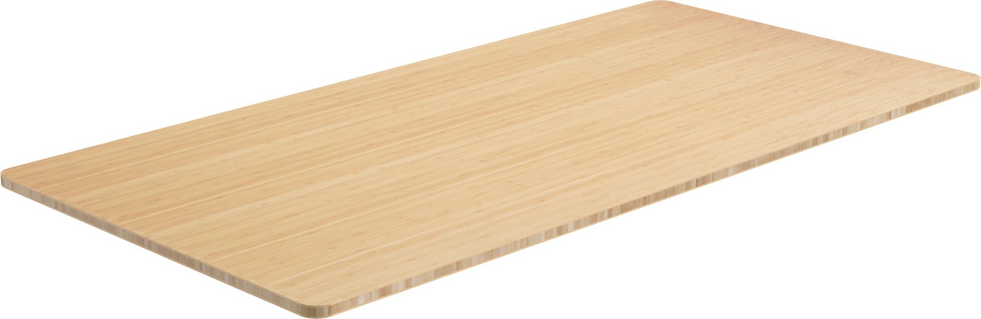 AlzaErgo Tabletop 160×80 cm, bambusz, lekerekített