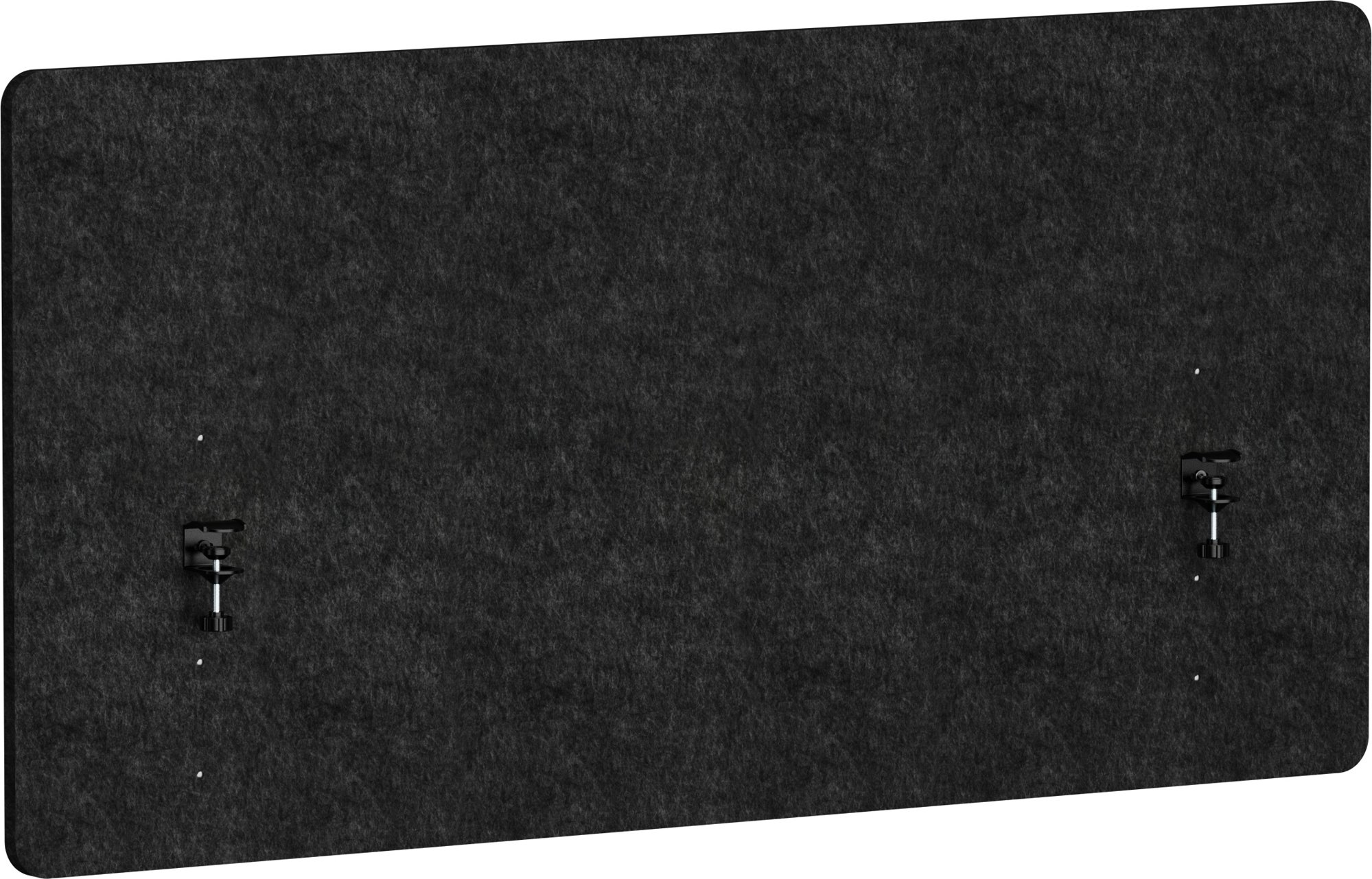 AlzaErgo Panel C12 Silent Desk Clip 150x75 cm - fekete paraván asztalra rögzítve