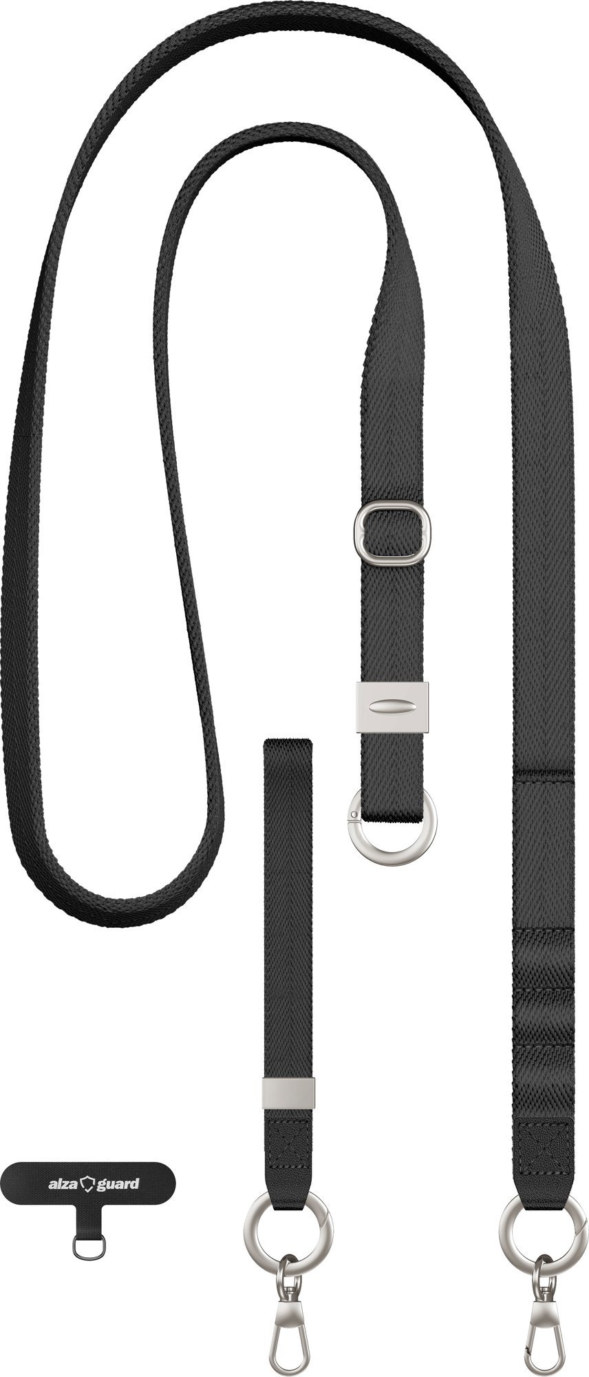 AlzaGuard Universal 2in1 Phone Lanyard - fekete